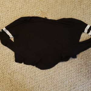 Black, long sleeve, crop top